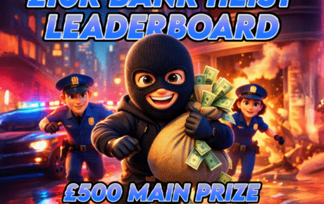 £10,000 Cops & Robbers – £500 Cash Main Prize £9,500 Instant Wins